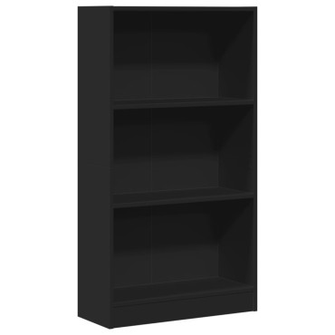 vidaXL Βιβλιοθήκη Μαύρη 60x24x109cm από Επεξεργασμένο Ξύλο 1 τεμ.