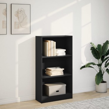 vidaXL Βιβλιοθήκη Μαύρη 60x24x109cm από Επεξεργασμένο Ξύλο 1 τεμ.
