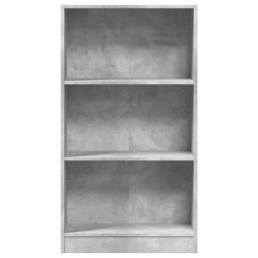 vidaXL Βιβλιοθήκη Γκρι Σκυροδέματος 60x24x109cm Επεξεργ. Ξύλο 1 τεμ.