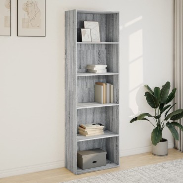 vidaXL Βιβλιοθήκη Γκρι Sonoma 60x30x189cm από Επεξεργ. Ξύλο 1 τεμ.
