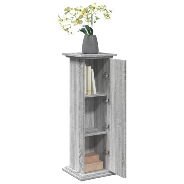 vidaXL Βάση Οθόνης με Αποθ. Γκρι Sonoma 31x30x90 εκ Επεξεργασμένο Ξύλο