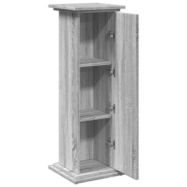vidaXL Βάση Οθόνης με Αποθ. Γκρι Sonoma 31x30x90 εκ Επεξεργασμένο Ξύλο