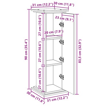vidaXL Βάση Οθόνης με Αποθ. Γκρι Σκυρ. 31x30x90 εκ. Επεξεργασμένο Ξύλο