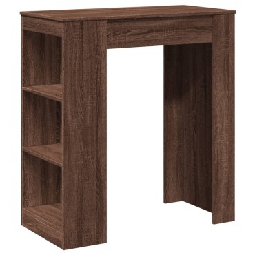 vidaXL Τραπέζι Μπαρ με Ράγες Καφέ Δρυς 95x47x103,5cm Επεξεργ. Ξύλο 1 τεμ.
