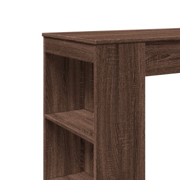 vidaXL Τραπέζι Μπαρ με Ράγες Καφέ Δρυς 95x47x103,5cm Επεξεργ. Ξύλο 1 τεμ.