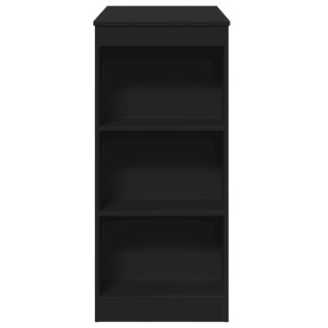 vidaXL Τραπέζι Μπαρ με Ράφια Μαύρο 95x47x103,5cm Επεξεργ. Ξύλο 1 τεμ.