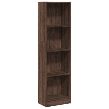 vidaXL Βιβλιοθήκη Καφέ Δρυς 40x24x143cm από Επεξεργασμένο Ξύλο 1 τεμ.
