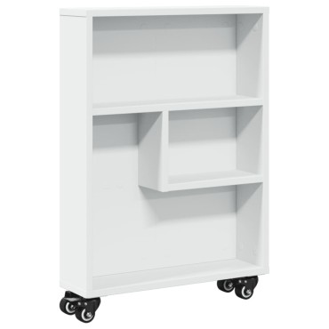 vidaXL Τρόλεϊ Αποθήκευσης Στενό Λευκό 48x13x68cm Επεξεργασμένο Ξύλο