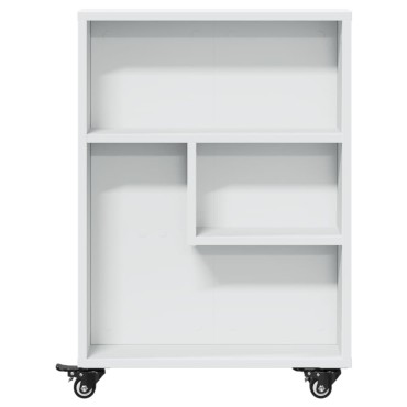 vidaXL Τρόλεϊ Αποθήκευσης Στενό Λευκό 48x13x68cm Επεξεργασμένο Ξύλο