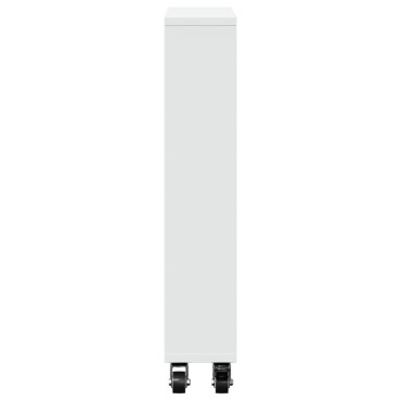 vidaXL Τρόλεϊ Αποθήκευσης Στενό Λευκό 48x13x68cm Επεξεργασμένο Ξύλο