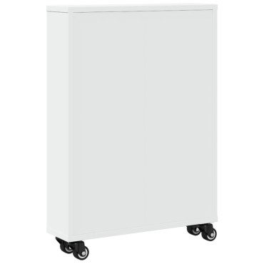 vidaXL Τρόλεϊ Αποθήκευσης Στενό Λευκό 48x13x68cm Επεξεργασμένο Ξύλο
