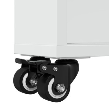 vidaXL Τρόλεϊ Αποθήκευσης Στενό Λευκό 48x13x68cm Επεξεργασμένο Ξύλο
