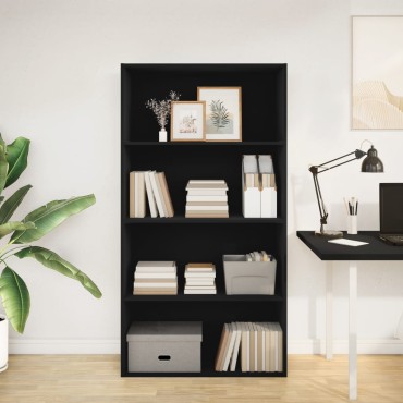 vidaXL Βιβλιοθήκη Μαύρη 80x30x152cm από Επεξεργασμένο Ξύλο 1 τεμ.