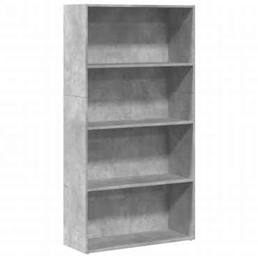 vidaXL Βιβλιοθήκη Γκρι Σκυροδέματος 80x30x152cm Επεξεργ. Ξύλο 1 τεμ.