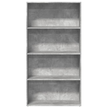 vidaXL Βιβλιοθήκη Γκρι Σκυροδέματος 80x30x152cm Επεξεργ. Ξύλο 1 τεμ.
