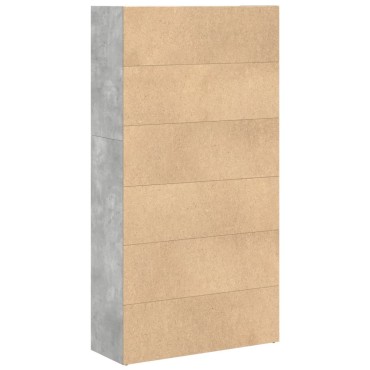 vidaXL Βιβλιοθήκη Γκρι Σκυροδέματος 80x30x152cm Επεξεργ. Ξύλο 1 τεμ.
