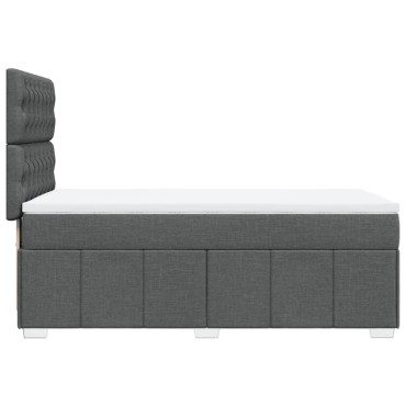 vidaXL Κρεβάτι Boxspring με Στρώμα Σκούρο Γκρι 90x200 εκ. Υφασμάτινο