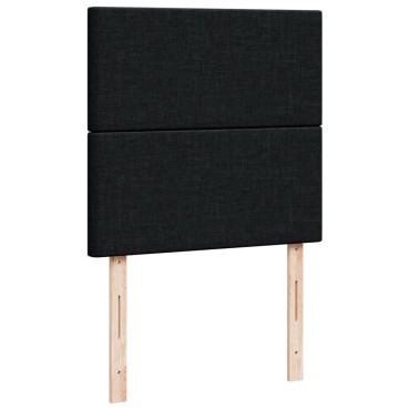 vidaXL Κρεβάτι Boxspring με Στρώμα Μαύρο 90x200 εκ. Υφασμάτινο