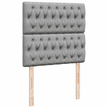 vidaXL Κρεβάτι Boxspring με Στρώμα Ανοιχτό Γκρι 100x200 εκ. Υφασμάτινο