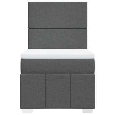 vidaXL Κρεβάτι Boxspring με Στρώμα Σκούρο Γκρι 80x200 εκ. Υφασμάτινο