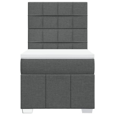 vidaXL Κρεβάτι Boxspring με Στρώμα Σκούρο Γκρι 80x200 εκ. Υφασμάτινο