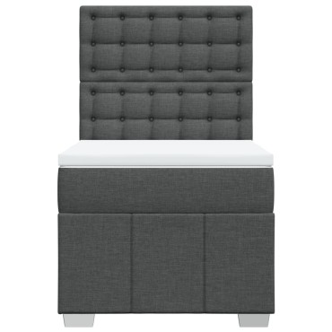 vidaXL Κρεβάτι Boxspring με Στρώμα Σκούρο Γκρι 80x200 εκ. Υφασμάτινο