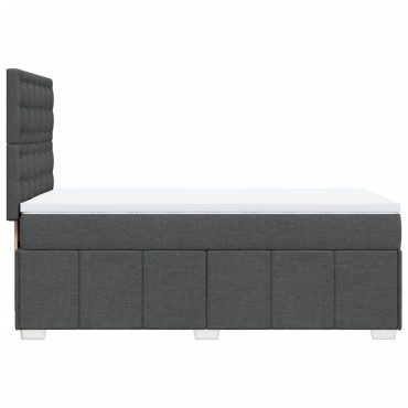 vidaXL Κρεβάτι Boxspring με Στρώμα Σκούρο Γκρι 80x200 εκ. Υφασμάτινο