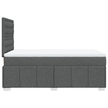 vidaXL Κρεβάτι Boxspring με Στρώμα Σκούρο Γκρι 120x190 εκ Υφασμάτινο