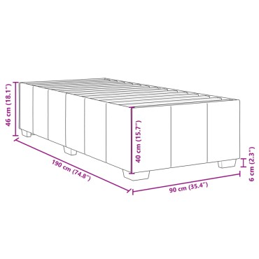 vidaXL Κρεβάτι Boxspring με Στρώμα Σκούρο Καφέ 90x190 εκ. Υφασμάτινο