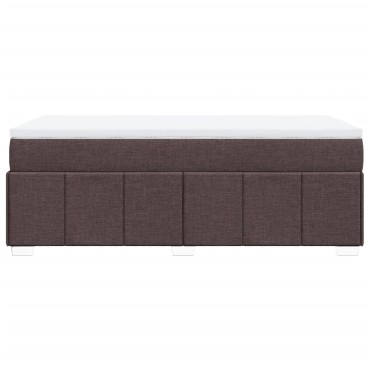 vidaXL Κρεβάτι Boxspring με Στρώμα Σκούρο Καφέ 90x190 εκ. Υφασμάτινο