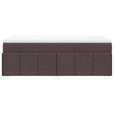 vidaXL Κρεβάτι Boxspring με Στρώμα Σκούρο Καφέ 100x200 εκ. Υφασμάτινο