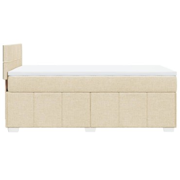 vidaXL Κρεβάτι Boxspring με Στρώμα Κρεμ 90x190 εκ.Υφασμάτινο