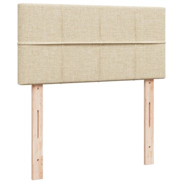 vidaXL Κρεβάτι Boxspring με Στρώμα Κρεμ 90x190 εκ.Υφασμάτινο