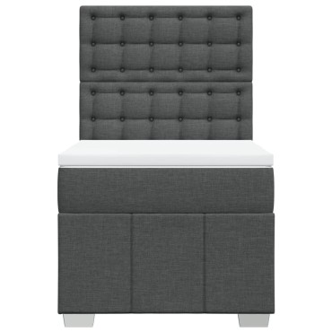 vidaXL Κρεβάτι Boxspring με Στρώμα Σκούρο Γκρι 80x200 εκ. Υφασμάτινο