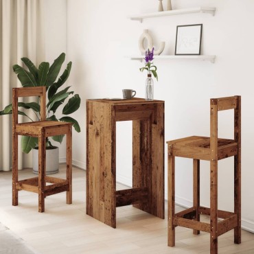 vidaXL Τραπέζι Μπαρ Όψη Παλαιού Ξύλου 51x50x103,5cm Επεξ. Ξύλο 1 τεμ.