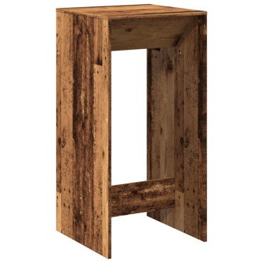 vidaXL Τραπέζι Μπαρ Όψη Παλαιού Ξύλου 51x50x103,5cm Επεξ. Ξύλο 1 τεμ.