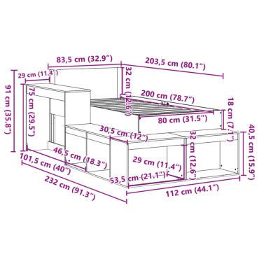 vidaXL Σκελετός Κρεβ. Χωρίς Στρώμα Λευκό 80x200 εκ. Μασίφ Ξύλο Πεύκου