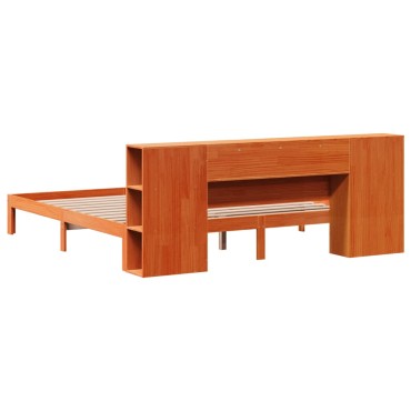 vidaXL Κρεβάτι Βιβλιοθήκη Χωρίς Στρώμα 180x200 εκ Μασίφ Ξύλο Πεύκου