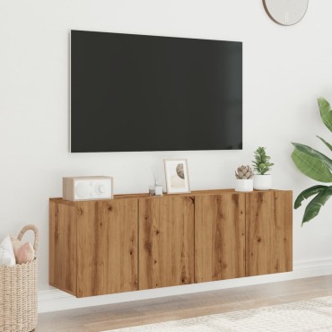 vidaXL Ντουλάπια Τοίχου Τηλεόρασης 2 τεμ. Artisian Δρυς 60x30x41cm