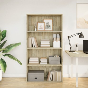 vidaXL Βιβλιοθήκη Sonoma Δρυς 80x30x152cm από Επεξεργασμένο Ξύλο 1 τεμ.