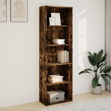 vidaXL Βιβλιοθήκη Καπνιστή Δρυς 60x30x189cm από Επεξεργασμένο Ξύλο 1 τεμ.