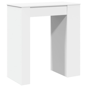 vidaXL Τραπέζι Μπαρ με Ράφια Λευκό 95x47x103,5cm Επεξεργ. Ξύλο 1 τεμ.