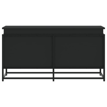 vidaXL Κουτί Αποθήκευσης με Καπάκι Μαύρο 100x40x51,5 εκ. Επεξ. Ξύλο