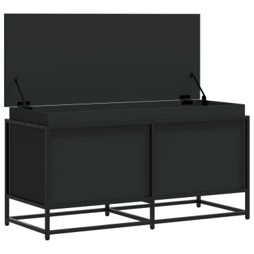vidaXL Κουτί Αποθήκευσης με Καπάκι Μαύρο 100x40x51,5 εκ. Επεξ. Ξύλο