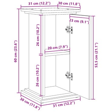 vidaXL Βάση Οθόνης με Αποθ. Sonoma Δρυς 31x30x60 εκ Επεξεργασμένο Ξύλο