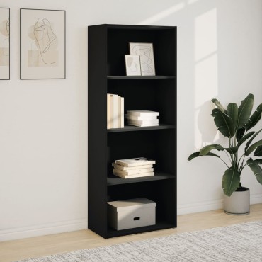 vidaXL Βιβλιοθήκη Μαύρη 60x30x152cm από Επεξεργασμένο Ξύλο 1 τεμ.