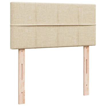 vidaXL Κρεβάτι Boxspring με Στρώμα Κρεμ 90x190 εκ.Υφασμάτινο