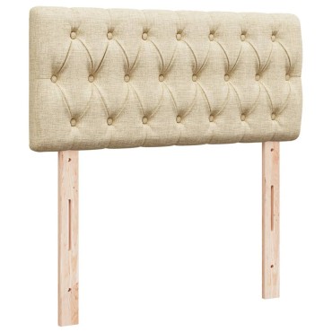 vidaXL Κρεβάτι Boxspring με Στρώμα Κρεμ 90x190 εκ.Υφασμάτινο