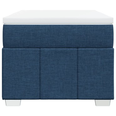 vidaXL Κρεβάτι Boxspring με Στρώμα Μπλε 100 x 200 εκ. Υφασμάτινο