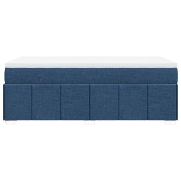 vidaXL Κρεβάτι Boxspring με Στρώμα Μπλε 100 x 200 εκ. Υφασμάτινο